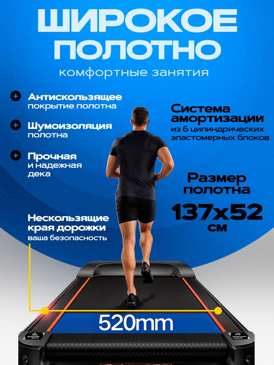  Беговая дорожка профессиональная с массажером и приложением PANTHER ENERGY
