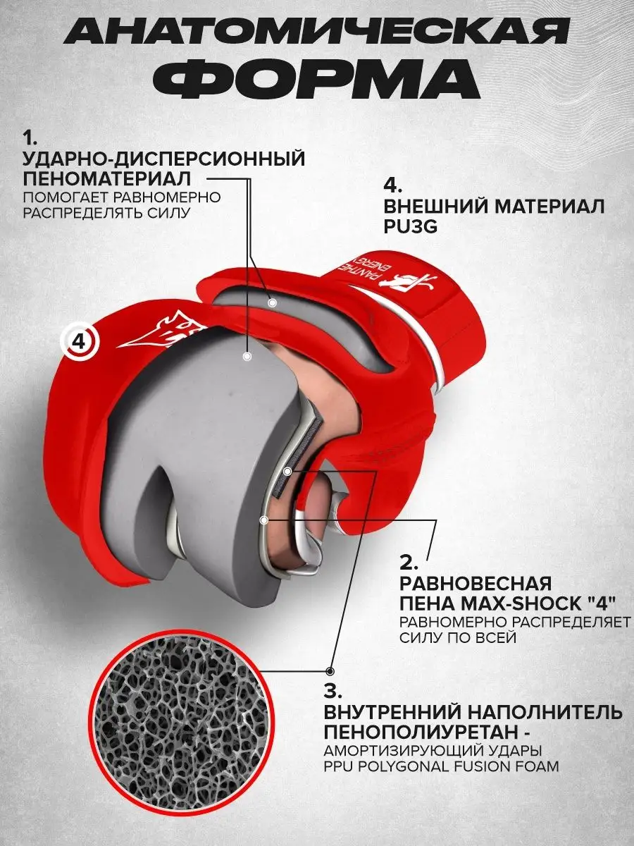 Перчатки для ММА красные