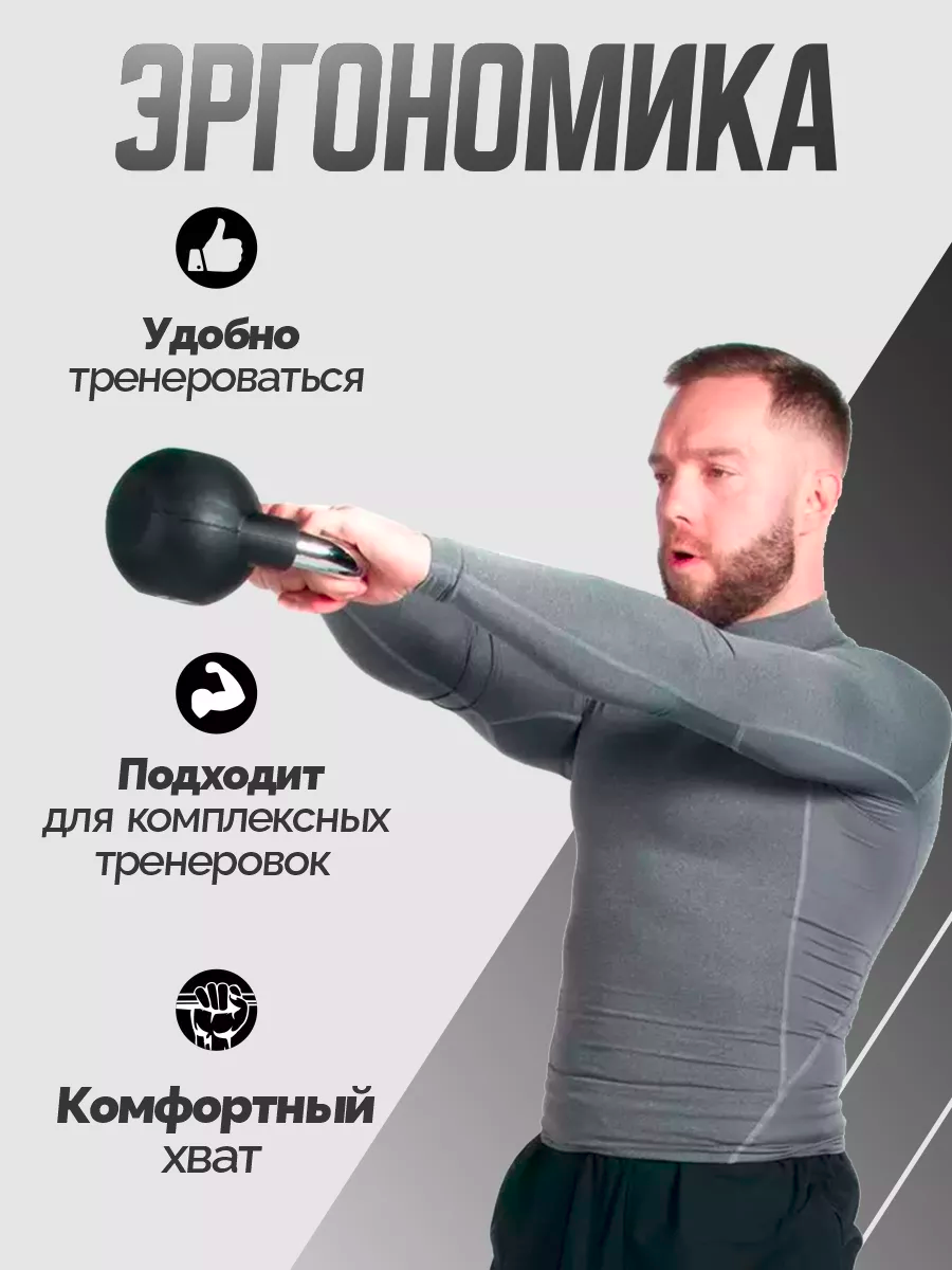 Гиря спортивная для фитнеса хромированная 10 кг